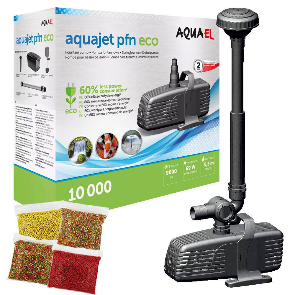 Aquael PFN-10000 ECO Pompa fontannowa do oczka wodnego 9000 l/h 69W + gratisy